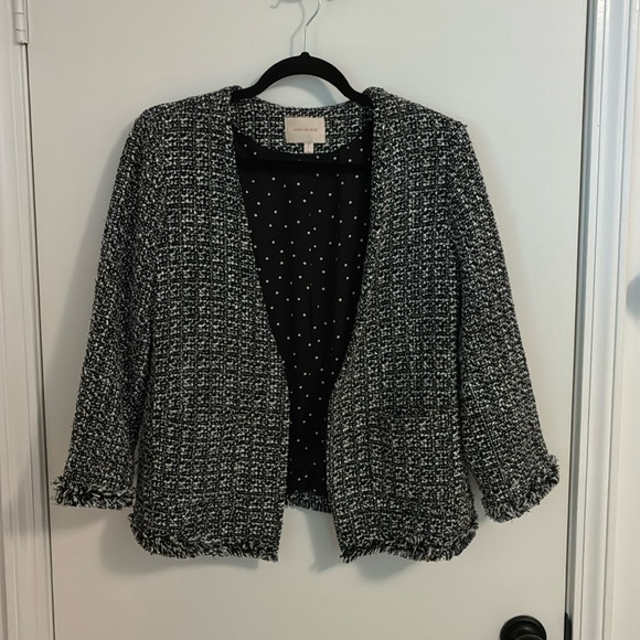 Skies Are Blue Jackets & Blazers - Skies Are Blue Plaid Tweed Open Front Blazer